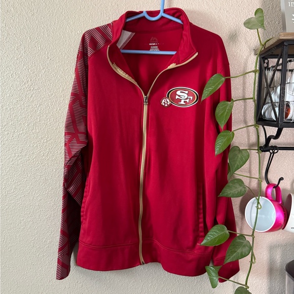 Majestic ThermaBase Red/Gold NFL San Francisco 49ers Zip Jacket - Picture 1 of 5